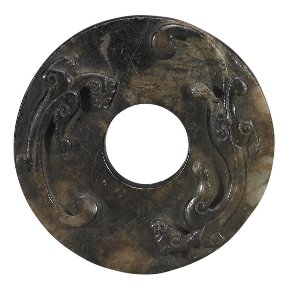 Jade Bi Disc, Qing Dynasty, Early 20th Century