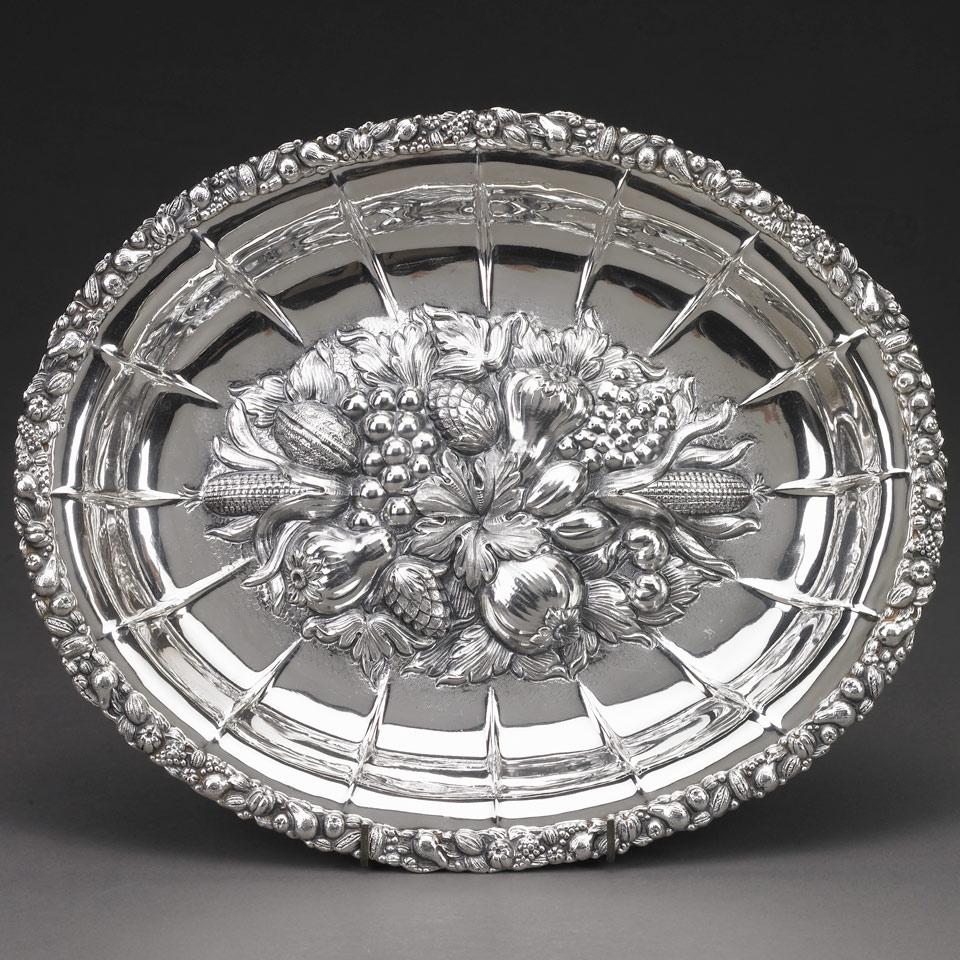Continental Silver Oval Dish, 20th century