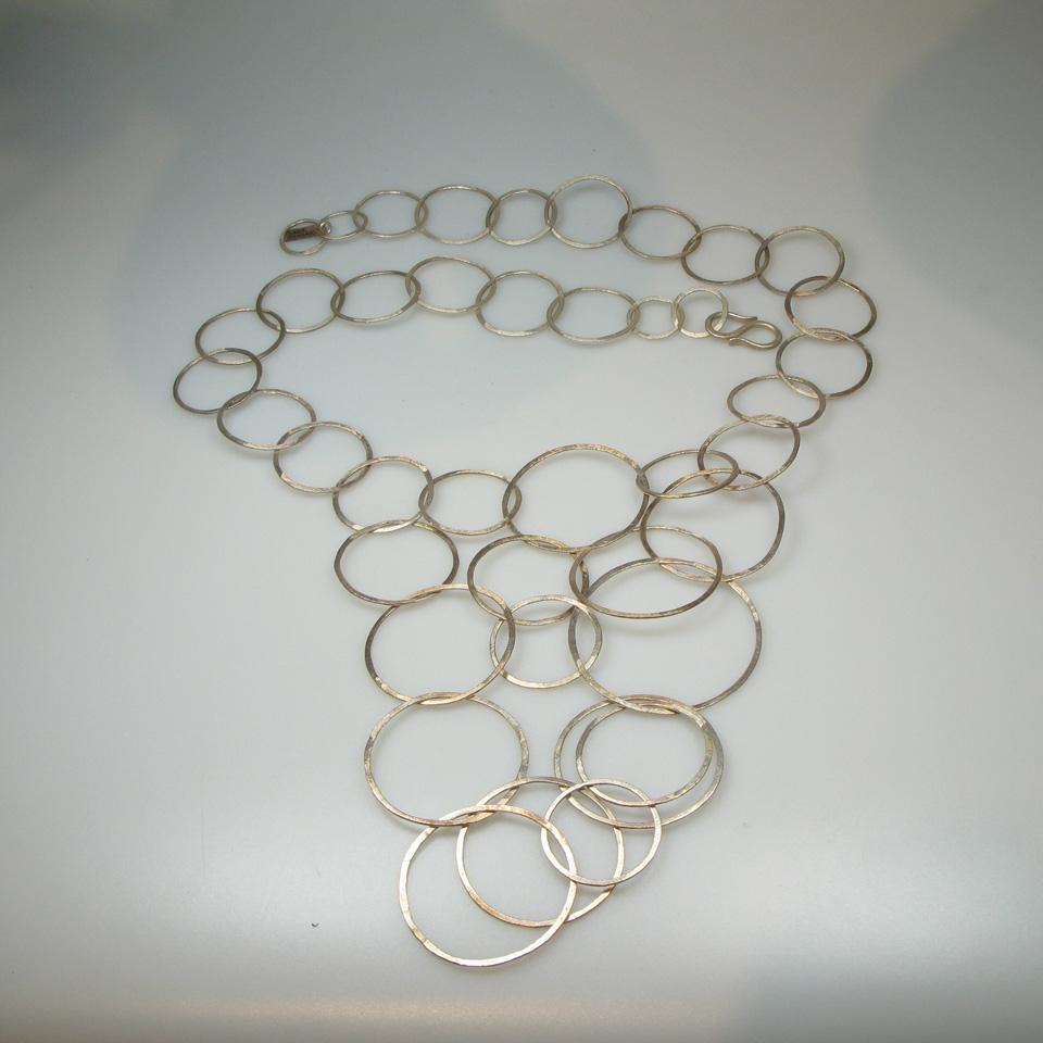 Sara Shahak Israeli Sterling Silver Abstract Necklace