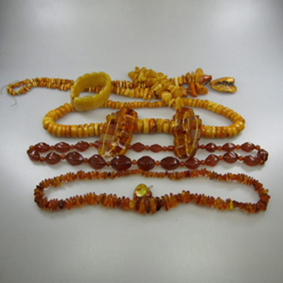 Large Quantity Of Amber Jewellery, Etc