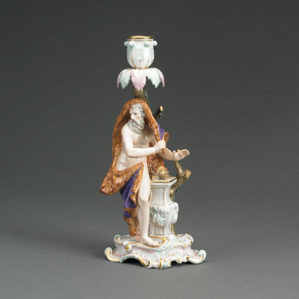 ‘Meissen’ Candlestick Figure of Winter, late 19th century