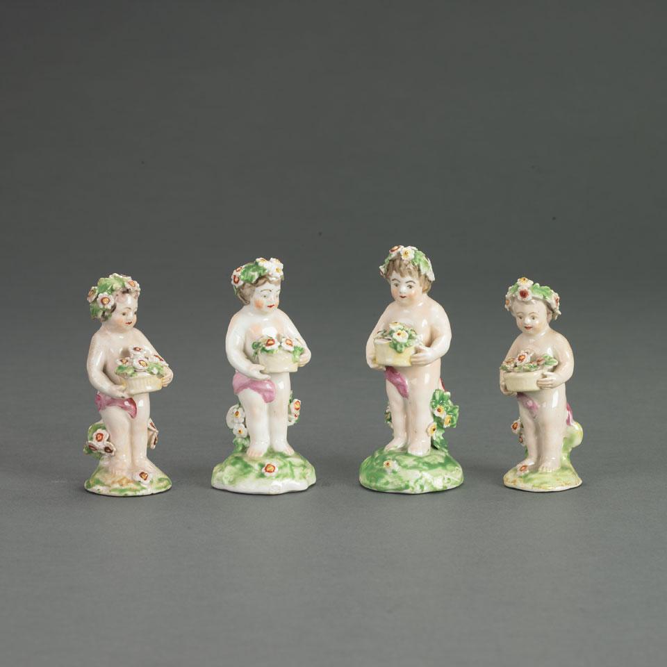 Four Derby Figures of Putti, late 18th century