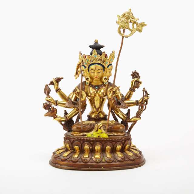 Three Bronze and Copper Buddhist Figures