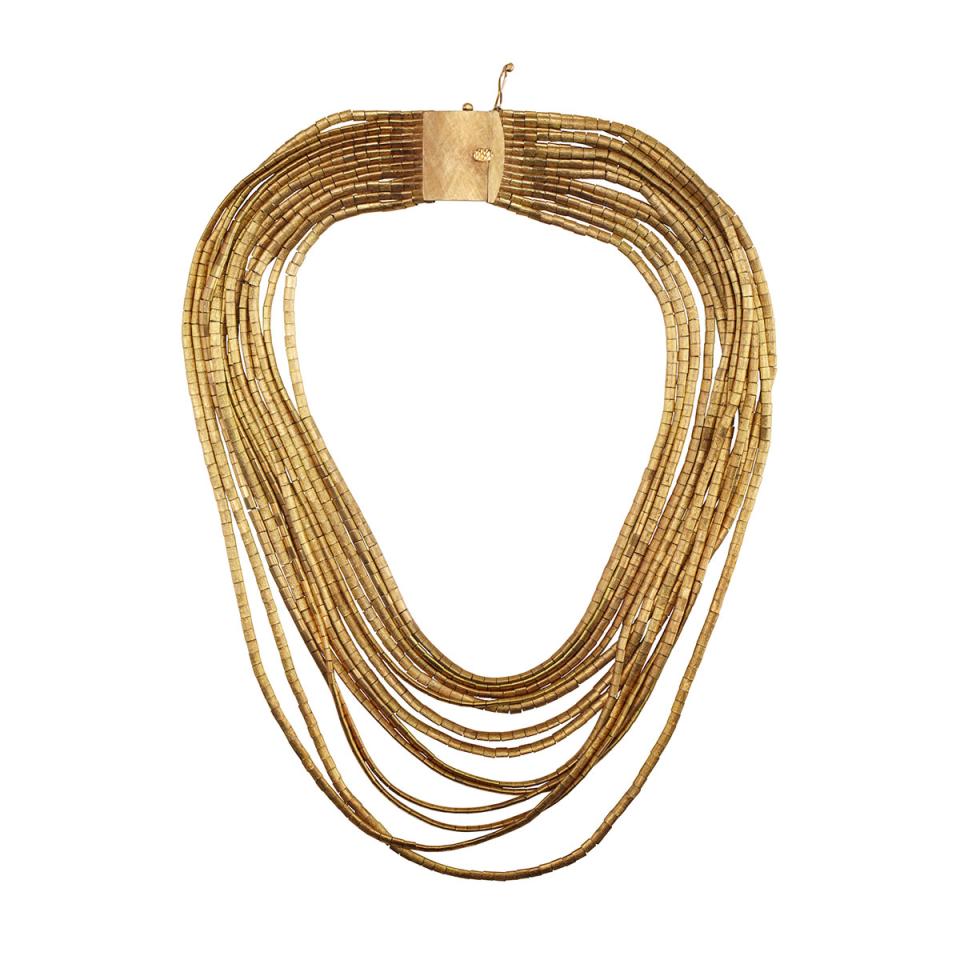 18k Yellow Gold Thirteen Strand Necklace
