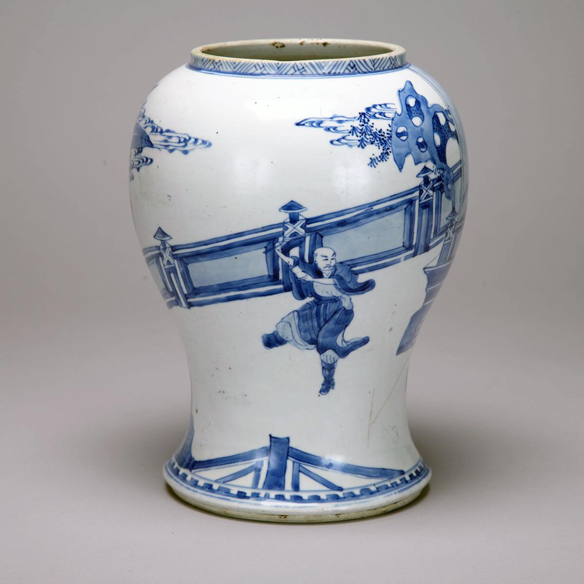 Blue and White ‘Figural’ Ginger Jar, 18th/19th Century
